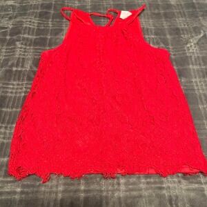 red lace top